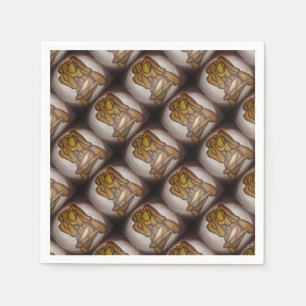 Serviette En Papier Les Amateurs Abstraits Art Contemporain En Ocre Et