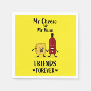 Serviette En Papier Les Amateurs De Fromage Et De Vins