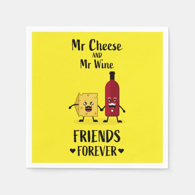 Serviette En Papier Les Amateurs De Fromage Et De Vins (Devant)