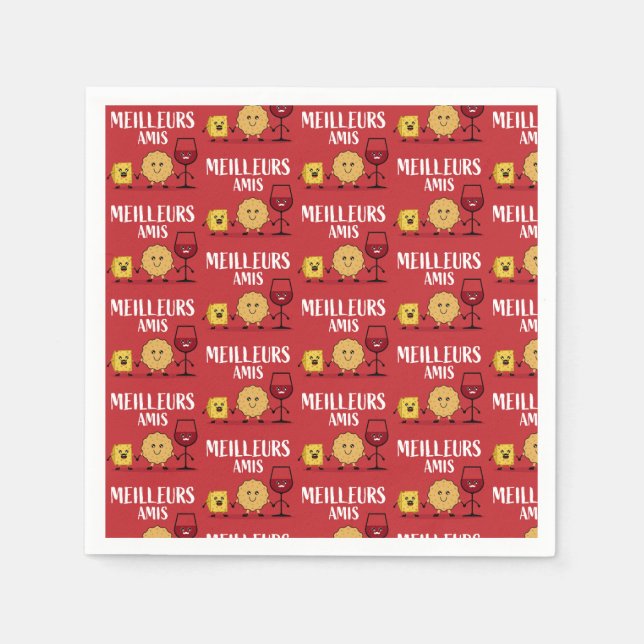 Serviette En Papier Les amateurs de fromage français (Devant)