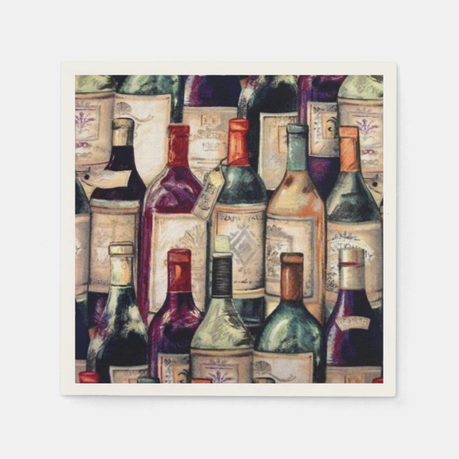 Serviette En Papier Les amateurs de vin serviettes (Devant)