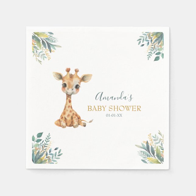 Serviette En Papier Les animaux de la jungle sauvage (Devant)