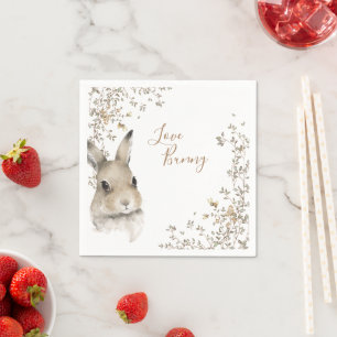 Serviette En Papier Les animaux des bois aiment le lapin Script floral