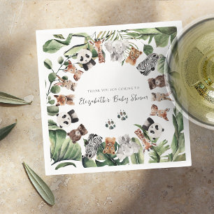 Serviette En Papier Les animaux sauvages de la jungle   BABY SHOWER