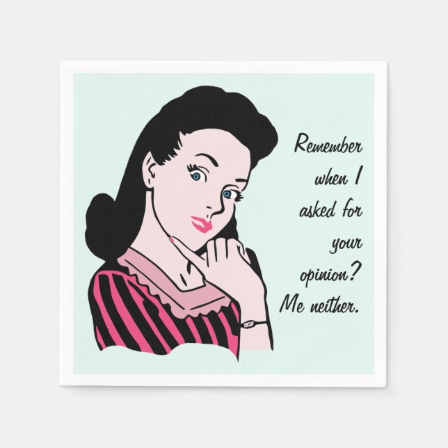 Serviette En Papier les années 50 Femme Sarcasme (Devant)