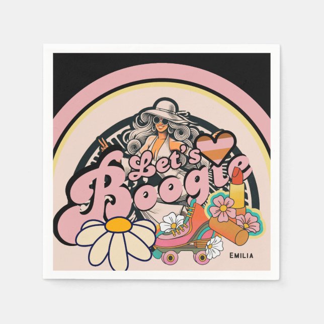 Serviette En Papier Les années 70 Boogie Disco Dancing Bride Bachelore (Devant)