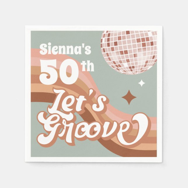 Serviette En Papier les années 70 Disco Party Napkins (Devant)