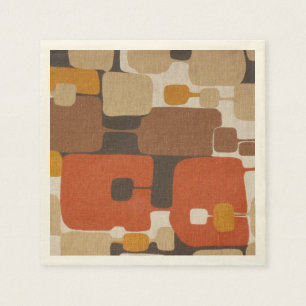 Serviette En Papier les années 70 géométrique rétro