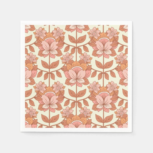 Serviette En Papier les années 70 Mariage rétro inspiré (Devant)