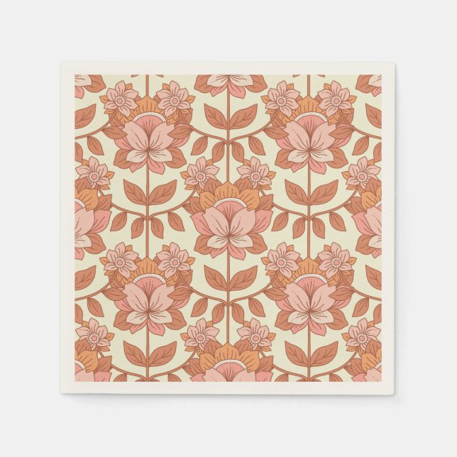 Serviette En Papier les années 70 Mariage rétro inspiré (Devant)