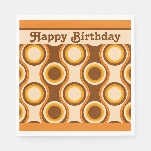 Serviette En Papier les années 70 Motif du parti Retro (Devant)