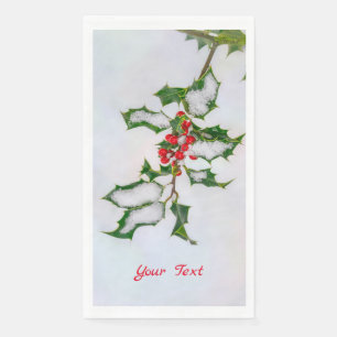 Serviette En Papier Les baies de Noël de l'Ilex Red Christmas Holly