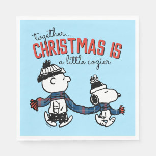 Serviette En Papier Les cacahuètes Snoopy & Charlie Brown Winter Sca