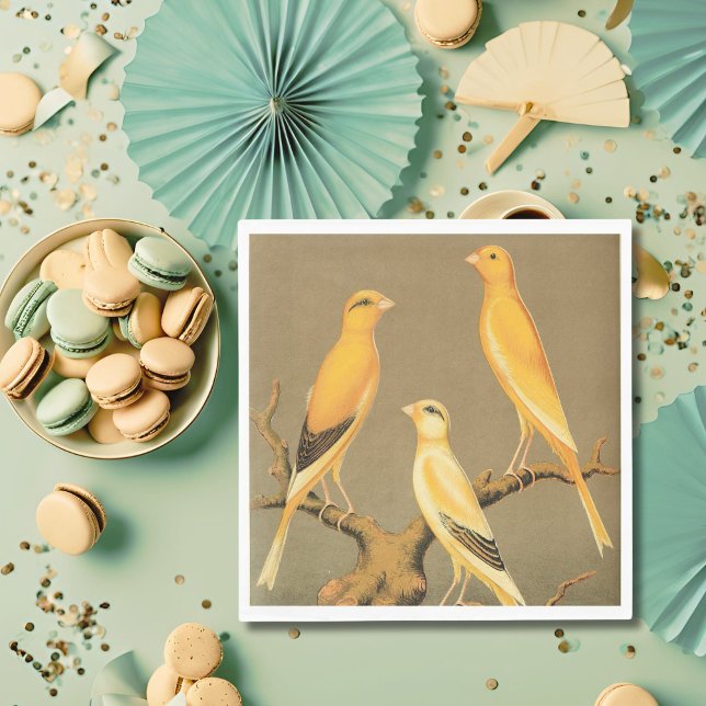 SERVIETTE EN PAPIER LES CANARIES DE YORKSHIRE (Créateur téléchargé)