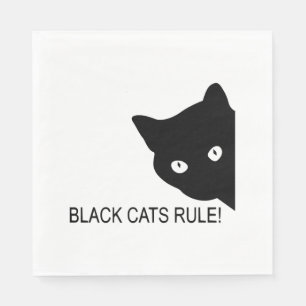 Serviette En Papier Les chats noirs règnent