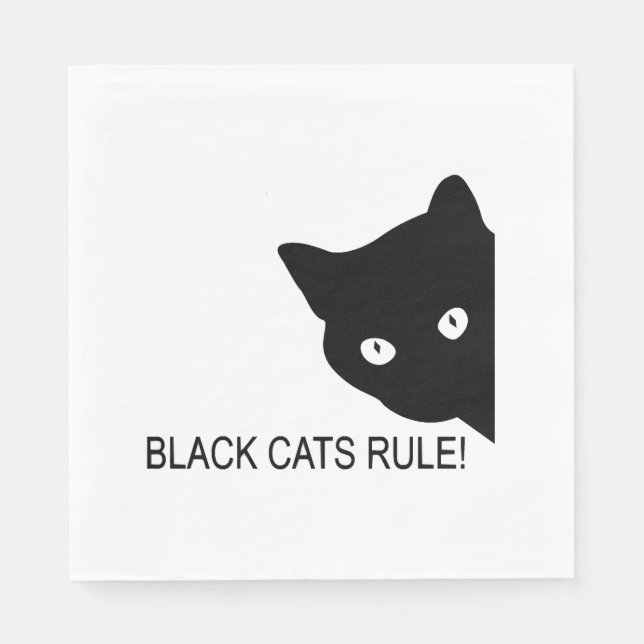 Serviette En Papier Les chats noirs règnent (Devant)