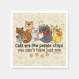 Serviette En Papier Les chats sont comme des chips
