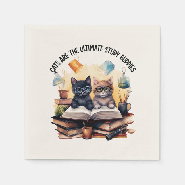 Serviette En Papier Les Chats Sont Les Derniers Étudiants (Devant)