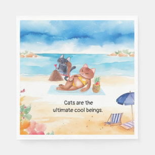 Serviette En Papier Les chats sont les êtres cool ultimes