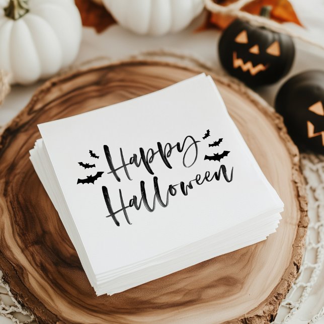 Serviette En Papier Les chauves-souris modernes Halloween heureux (Créateur téléchargé)