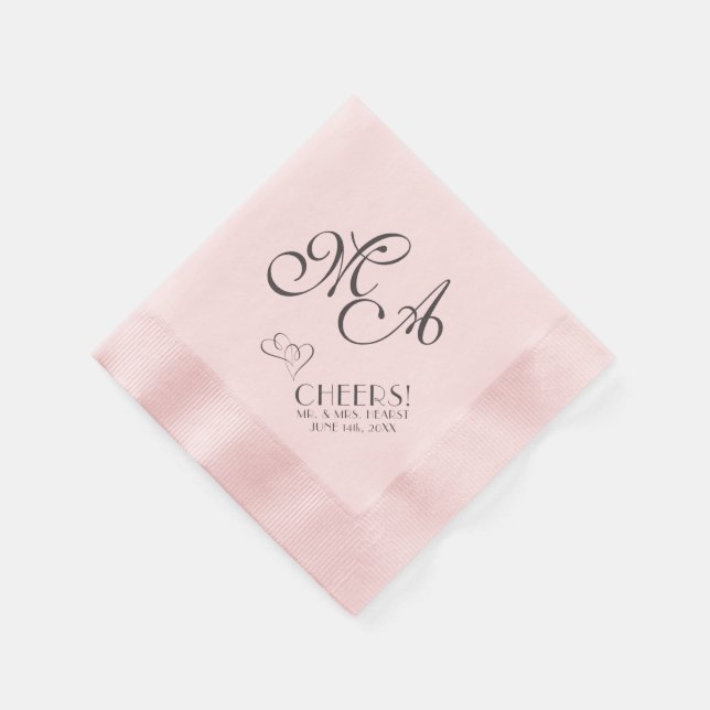 Serviette En Papier LES CHÈRES Mariages roses ! Cocktail standard Napk (Coin)