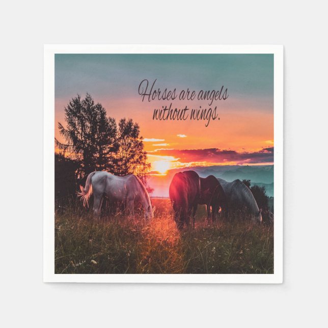 Serviette En Papier Les chevaux sont des anges sans ailes (Devant)
