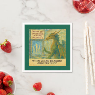 Serviette En Papier Les courses drôles d'épicerie végane de Rick Londo
