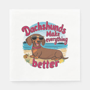 Serviette En Papier Les Dachshunds rendent tout meilleur