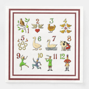 Serviette En Papier Les douze jours de Noël votre couleur de frontiè