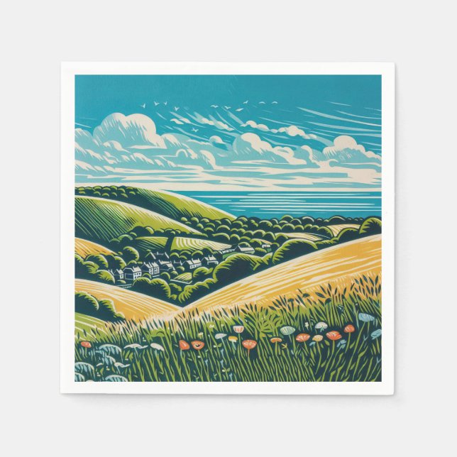 Serviette En Papier Les Downs Sussex (Devant)