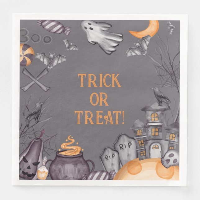 Serviette En Papier Les enfants Halloween Costume Party Napkins (Devant)