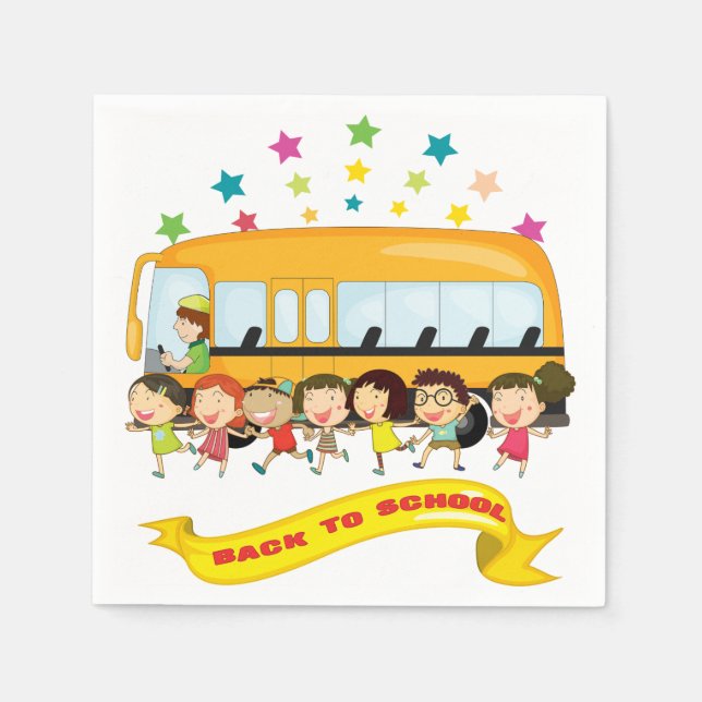 Serviette En Papier Les Enfants Retournent À L'École Papier serviettes (Devant)