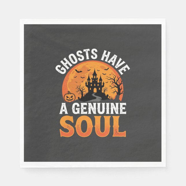 Serviette En Papier Les fantômes d'Halloween ont un design d'âme authe (Devant)