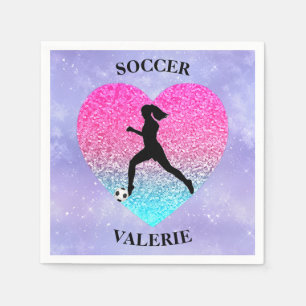 Serviette En Papier Les filles aiment le football