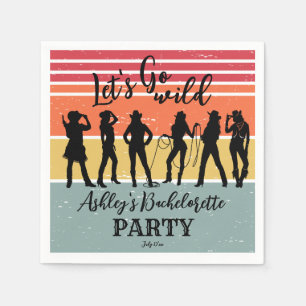 Serviette En Papier Les filles lâchent sauvage vintage fête de bachelo