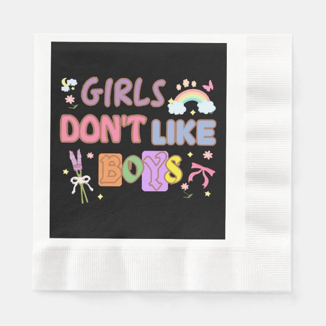 Serviette En Papier Les Filles N'Aiment Pas Les Garçons (Devant)