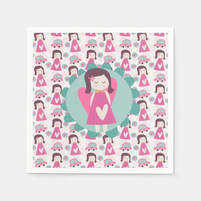 Serviette En Papier Les Filles Se Rendre À Des Endroits (Devant)