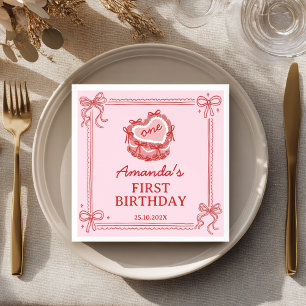Serviette En Papier Les Filles Veulent Être Un Gâteau Anniversaire Ros