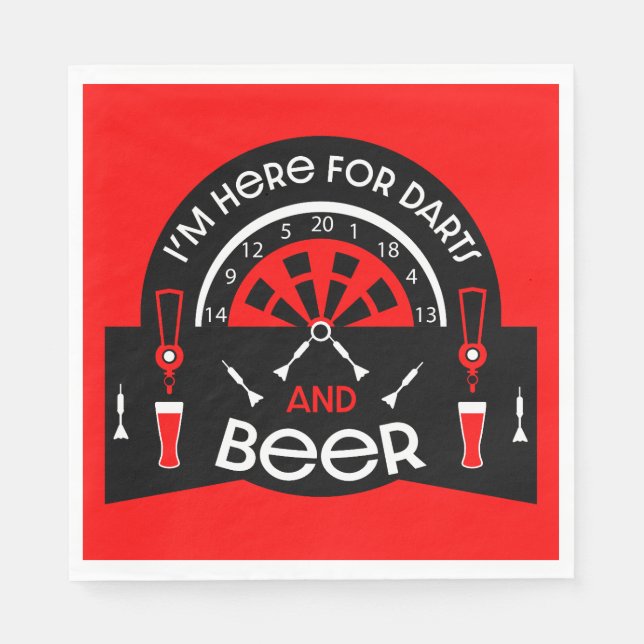 Serviette En Papier Les fléchettes de pub classiques (Devant)