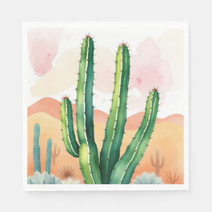 Serviette En Papier Les fleurs du désert peintes