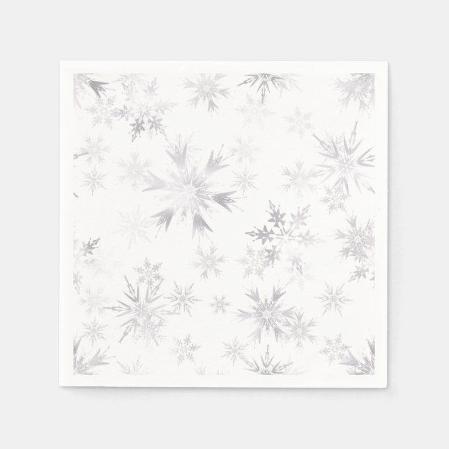 Serviette En Papier Les flocons de neige hivernaux (Devant)