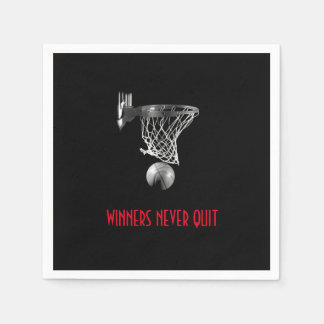 Serviette En Papier Les Gagnants N'Ont Jamais Quitté Le Basket