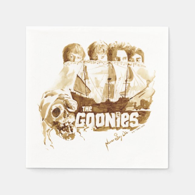 Serviette En Papier Les Goonies Pirate Ship Aquarelle Graphique (Devant)