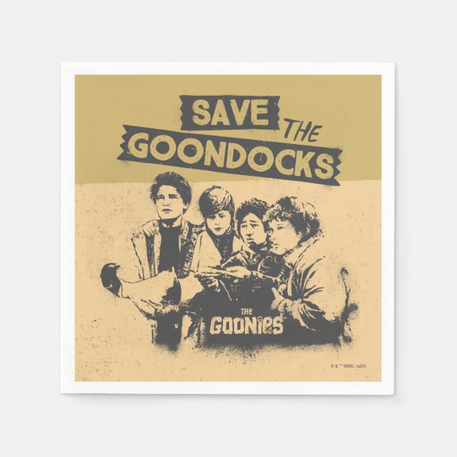 Serviette En Papier Les Goonies "Sauvez Les Quais De Goon" (Devant)