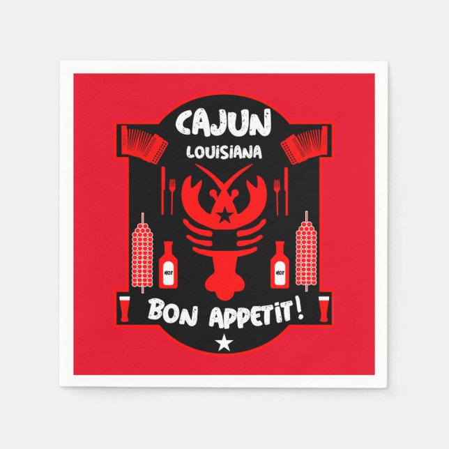 Serviette En Papier Les gourmandises et événements de la Louisiane (Devant)