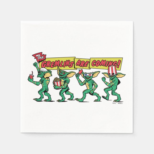 Serviette En Papier Les Gremlins™ arrivent (Devant)