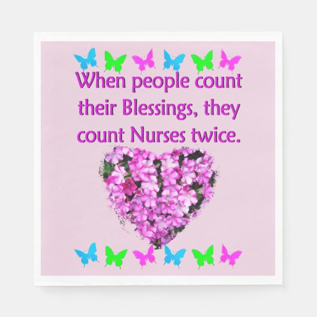 SERVIETTE EN PAPIER LES INFIRMIÈRES SONT APPRÉCIÉES (Devant)