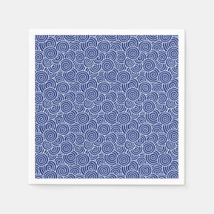 Serviette En Papier Les Japonais tourbillonnent motif - bleu marine et