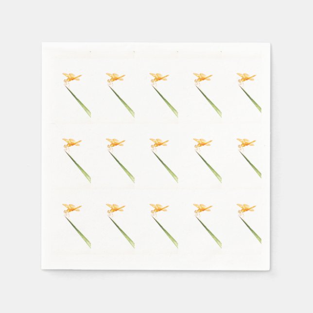 Serviette En Papier Les libellules d'aile jaune tout autour (Devant)