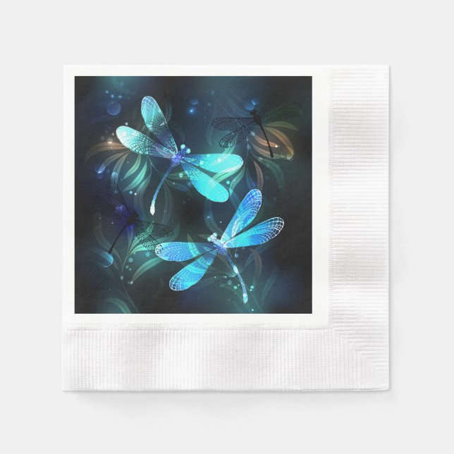 Serviette En Papier Les libellules du lac (Devant)